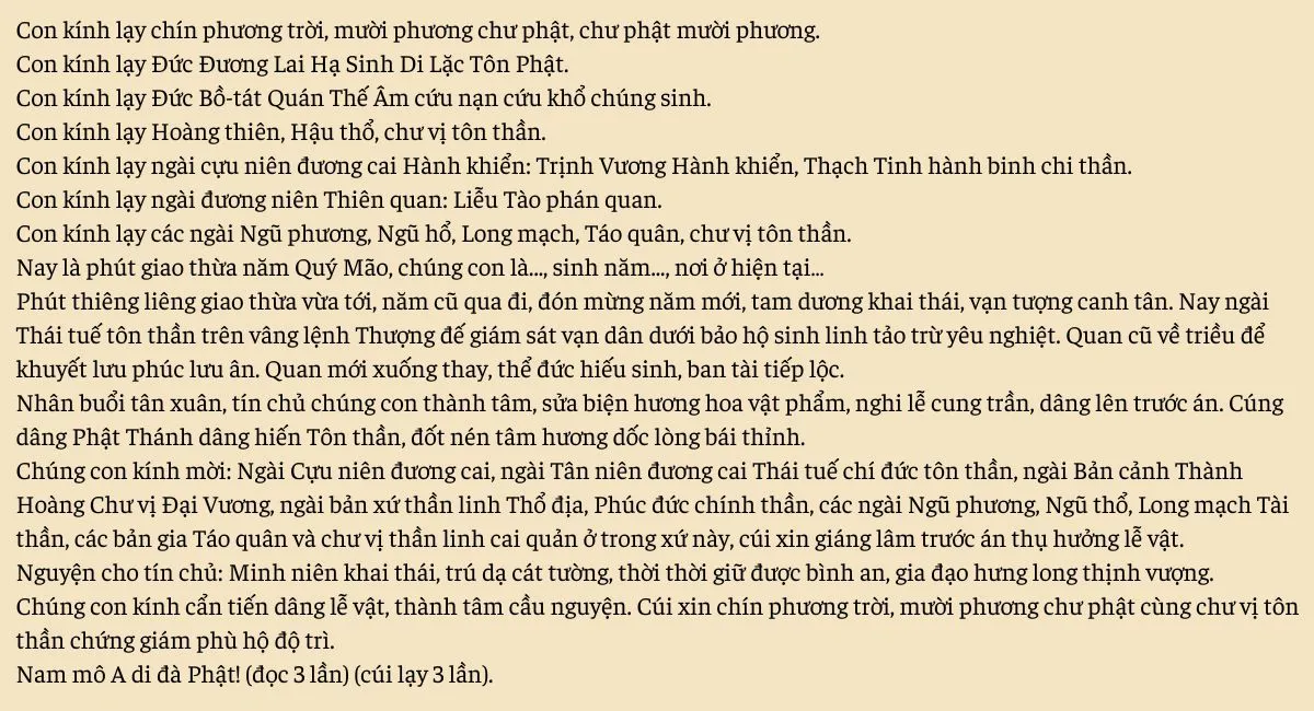 Mẫu văn khấn ông Công ông Táo chính xác nhất theo chuyên gia phong thủy