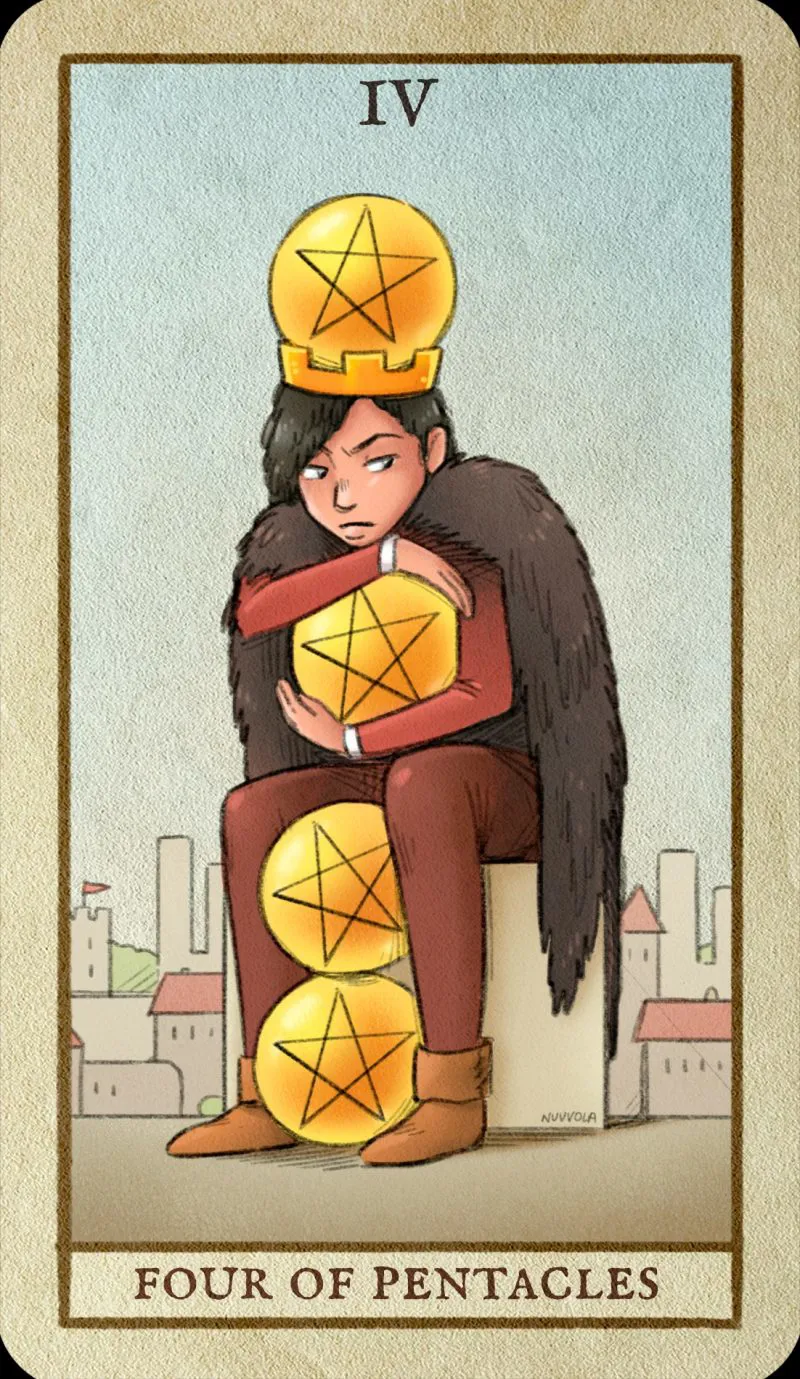 Ý nghĩa lá Four of Pentacles: Hạn chế kiểm soát mọi thứ để tránh tiêu cực kéo dài